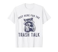 Just Here for the Trash Talk Funny Vintage Raccoon Sarcastic Value Graphic T-Shirt