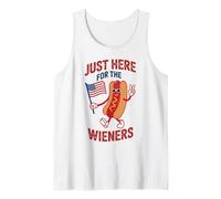 Just Here for The Wieners Funny Patriotic Hot Dog Tank Top