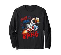 Just Here To Bang Duck On Rocket Long Sleeve T-Shirt