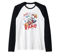 Just Here To Bang Duck On Rocket Raglan Baseball Tee