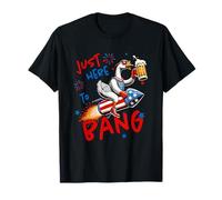 Just Here To Bang Duck On Rocket T-Shirt