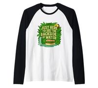 Just Here to See The Backside of Water Jungle Adventure Raglan Baseball Tee
