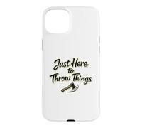 Just Here To Throw Things Lumberjack Axe Throwing Dad Shirt Case for iPhone 15 Plus