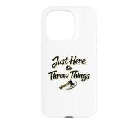 Just Here To Throw Things Lumberjack Axe Throwing Dad Shirt Case for iPhone 15 Pro