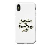 Just Here To Throw Things Lumberjack Axe Throwing Dad Shirt Case for iPhone X/XS