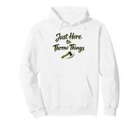 Just Here To Throw Things Lumberjack Axe Throwing Dad Shirt Pullover Hoodie