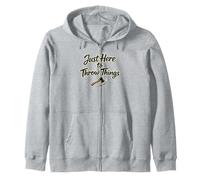 Just Here To Throw Things Lumberjack Axe Throwing Dad Shirt Zip Hoodie