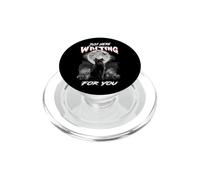 Just Here Waiting For You Black Cat Devil Moon Halloween PopSockets PopGrip for MagSafe
