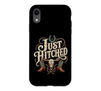 Just Hitched Newlywed Western Wedding Married Gift Case for iPhone XR