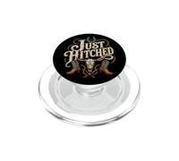Just Hitched Newlywed Western Wedding Married Gift PopSockets PopGrip for MagSafe