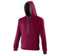Just Hoods AWDis Varsity Contrast Hoodie Burgundy/Charcoal L
