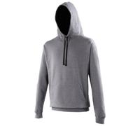 Just Hoods AWDis Varsity Contrast Hoodie Charcoal / Jet Black Large