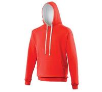 Just Hoods AWDis Varsity Contrast Hoodie Fire Red/Artic White XL