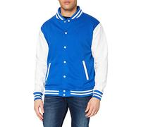 Just Hoods by AWDis Men's Varsity Jacket, Blue (Royal/White), Medium