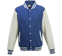 Just Hoods by AWDis Men's Varsity Jacket, Blue (Royal/White), Medium