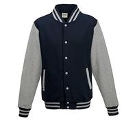 Just Hoods by AWDis Varsity Letterman College Jacket Oxford Navy/Heather XL