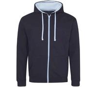 Just Hoods Contrast Colour Full Zip Varsity Hooded Sweatshirt Jacket Hoodie