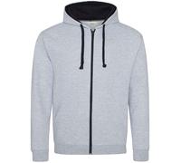 Just Hoods Contrast Colour Full Zip Varsity Hooded Sweatshirt Jacket Hoodie