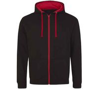 Just Hoods Contrast Colour Full Zip Varsity Hooded Sweatshirt Jacket Hoodie