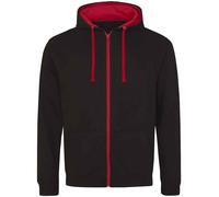 Just Hoods Contrast Colour Full Zip Varsity Hooded Sweatshirt Jacket Hoodie