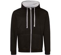 AWDis Varsity Zoodie Contrast Zip Hoody Hooded Sweat Sweatshirt Jacket