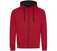 AWDis Varsity Zoodie Contrast Zip Hoody Hooded Sweat Sweatshirt Jacket