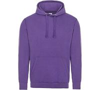 Just Hoods Men's College White Hoodie, Arctic White, XS - Purple - Medium