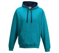 Just Hoods Varsity Hoodie Hawaiian Blue/Oxford Navy M