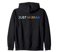 Just Human lgbt Equality Diversity Rainbow Zip Hoodie