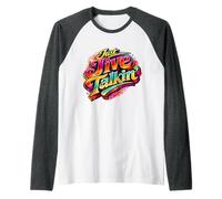 Just Jive Talkin Psychedelic 70s Retro Funk Design Raglan Baseball Tee