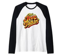 Just Jive Talkin Retro 70s Funk Disco Typography Design Raglan Baseball Tee