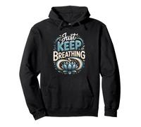 Just Keep Breathing Meditation Mindfulness Zen Pullover Hoodie