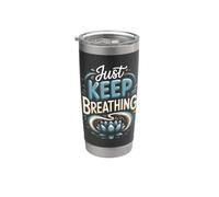 Just Keep Breathing Meditation Mindfulness Zen Stainless Steel Insulated Tumbler