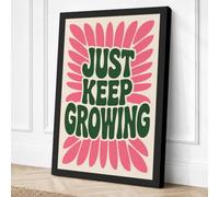 Just Keep Growing Mid-Century Canvas Wall Art Print 18x12 Inch (46 x 30 cm)
