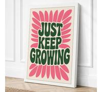 Just Keep Growing Mid-Century Canvas Wall Art Print 30x20 Inch (76 x 51 cm)