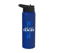 Just Keep Rowing Kayaking Boat Rowing Crew Kayak Stainless Steel Insulated Water Bottle