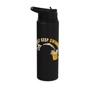 Just Keep Swimming Funny Beer Lover Beer Drinking Stainless Steel Insulated Water Bottle