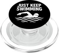 Just Keep Swimming Graphic Funny Swimmer Humor PopSockets PopGrip for MagSafe