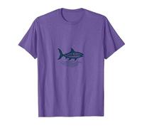 Just Keep Swimming Shark Motivational Ocean T-Shirt, Men, Purple Heather, Small