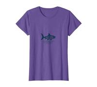 Just Keep Swimming Shark Motivational Ocean T-Shirt, Women, Purple Heather, XX-Large