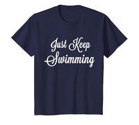 Just Keep Swimming - Swimmer Motivational T-Shirt T-Shirt, Youth, Navy Blue, Medium
