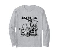 Just Killing Time - Grim Reaper Couch Scrolling Long Sleeve T-Shirt