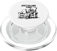 Just Killing Time - Grim Reaper Couch Scrolling PopSockets PopGrip for MagSafe