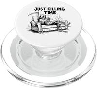Just Killing Time - Grim Reaper Couch Scrolling PopSockets PopGrip for MagSafe