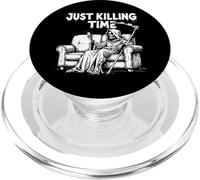 Just Killing Time - Grim Reaper Couch Scrolling PopSockets PopGrip for MagSafe