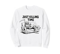 Just Killing Time - Grim Reaper Couch Scrolling Sweatshirt