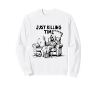 Just Killing Time - Grim Reaper Couch Scrolling Sweatshirt