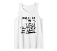 Just Killing Time - Grim Reaper Couch Scrolling Tank Top
