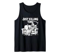 Just Killing Time - Grim Reaper Couch Scrolling Tank Top