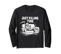 Just Killing Time - Grim Reaper Doom Scrolling Long Sleeve T-Shirt